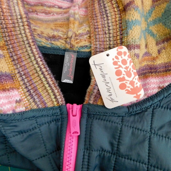 NWT!! FREE PEOPLE FP Movement To The Peak Quarter Zip Pullover Hooded Quilted - Picture 12 of 16